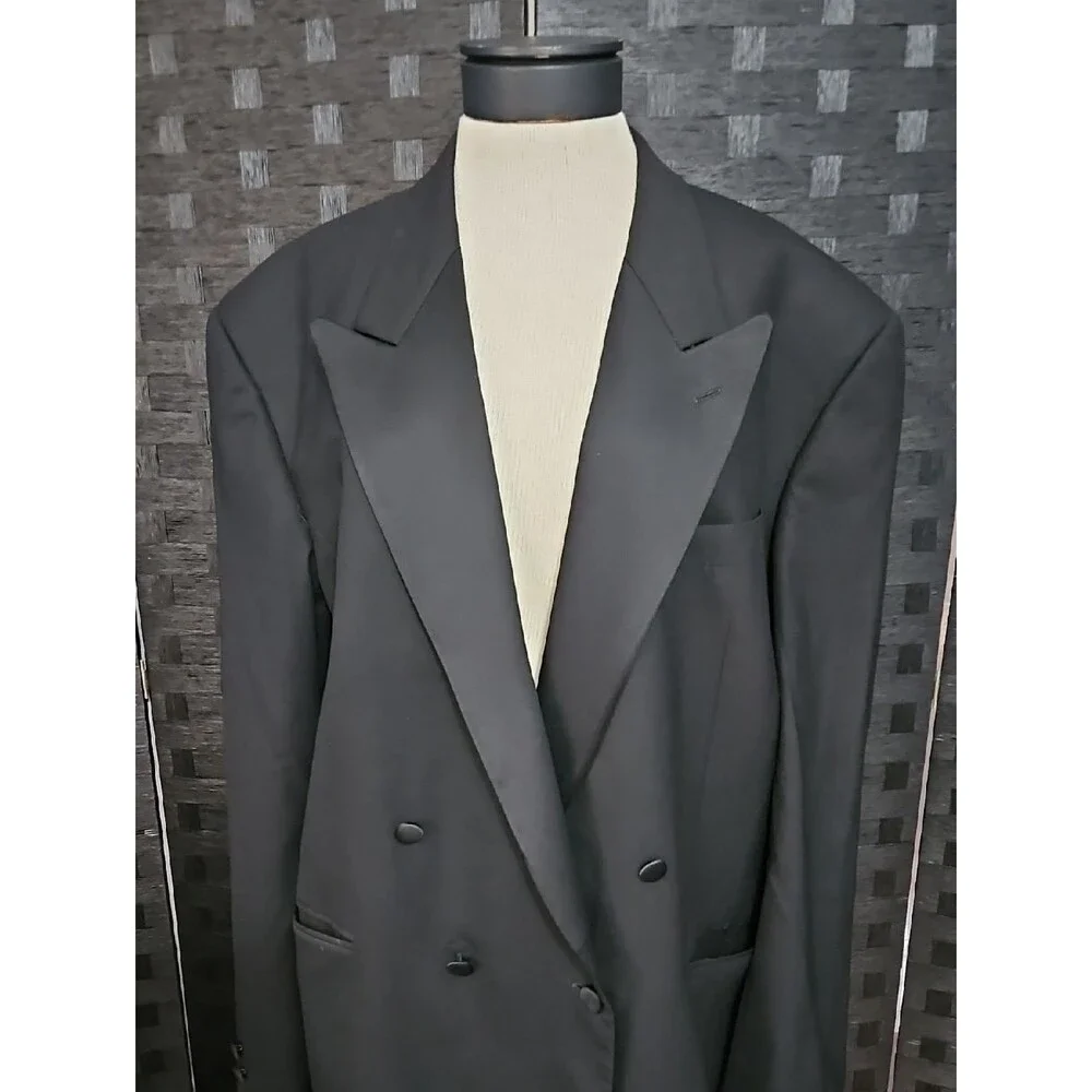 Principe Men's Black Double-Breasted Tux Blazer Size 49R